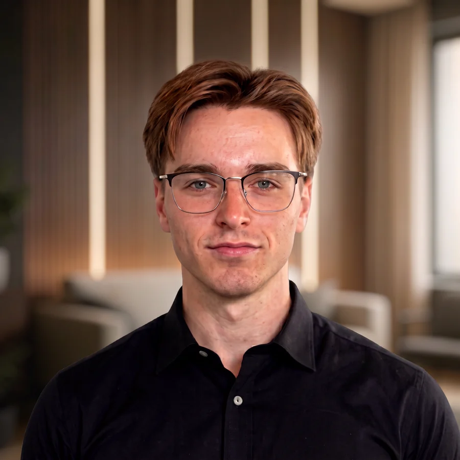 Sebastian, co-founder of Kade, in an office
